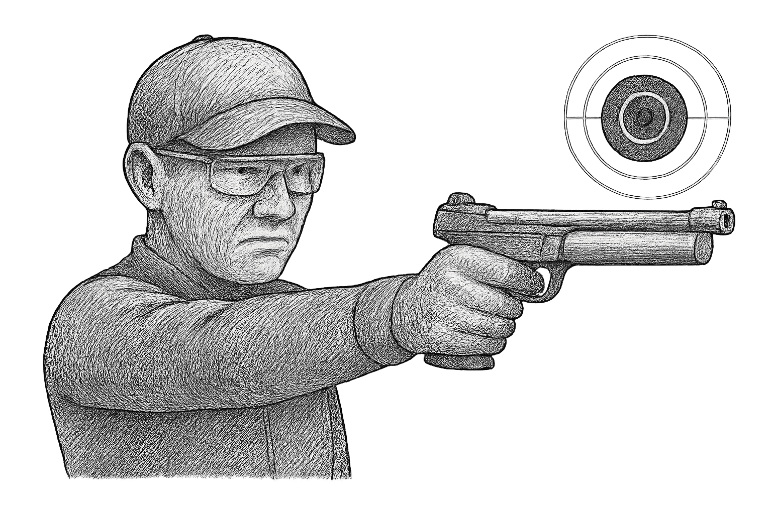 Tireur au pistolet — illustration