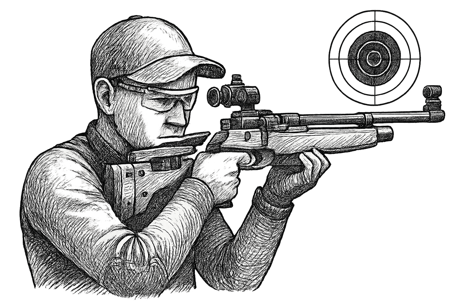 Tireur à la carabine — illustration